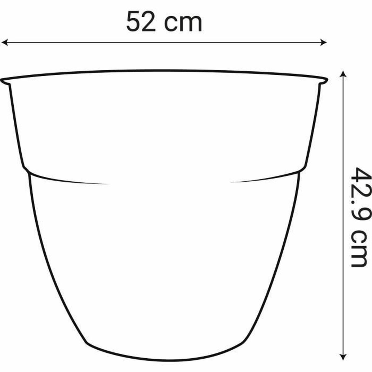 Kruka EDA Grå Ø 52 cm Mörkgrå Plast Rund Modern